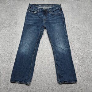 American Eagle Jeans Mens 32x30 Low Rise Boot Cut Cowboy Western Blue Denim